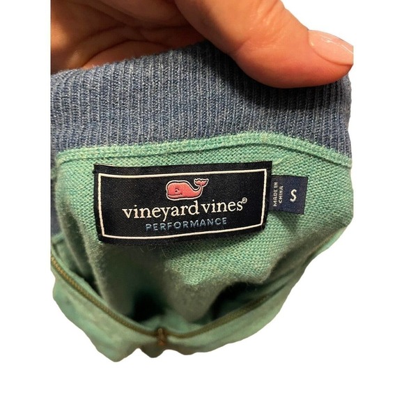 Vineyard Vines Mens Performance Quarter Zip Pullover Long Sleeve Green Small - Picture 8 of 8